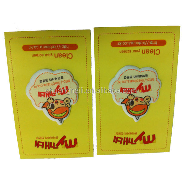 Custom Logo Printed Irregular Shape Microfiber Mobile Phone/Camera/Laptiop Sticky Screen Cleaner