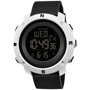 散达品牌女男两尺寸运动腕表PU秒表日期周时钟防水数字发光二极管手表relojes
