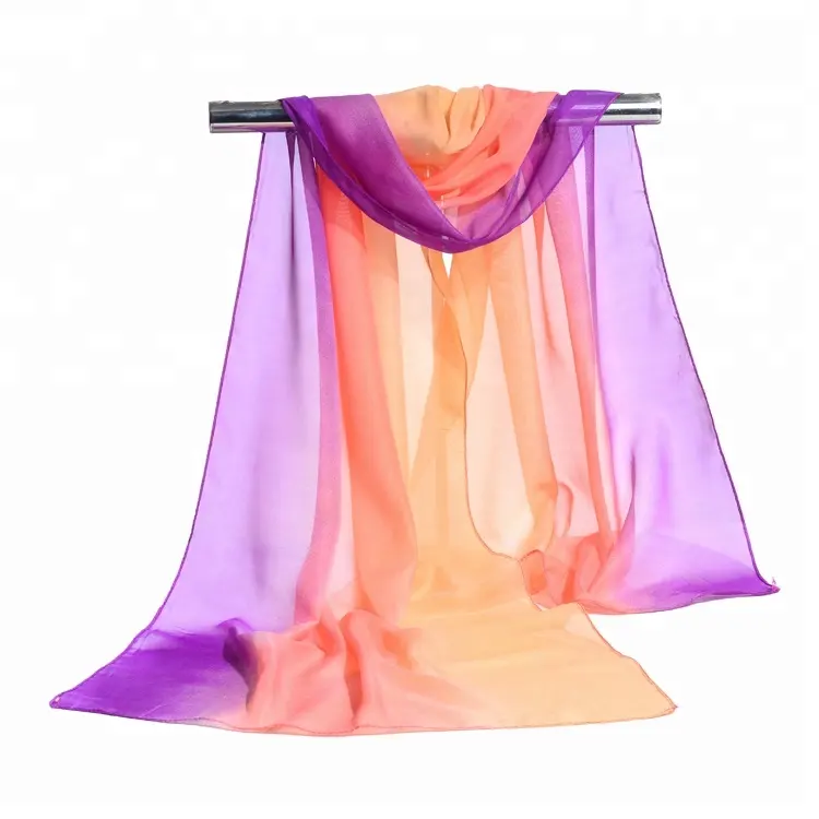 2019 nueva moda teñido estilo ombre color chal bufanda