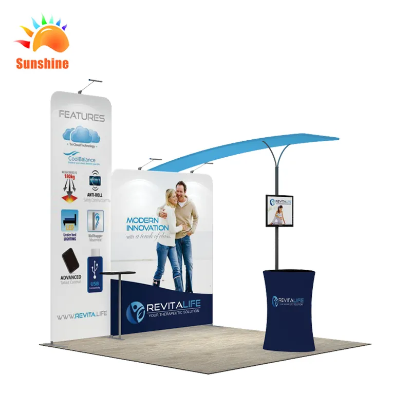 Exhibition Booth Backdrop Stands Banner Trade Show Booth Exhibit Displays Tension Fabric China Outdoor
