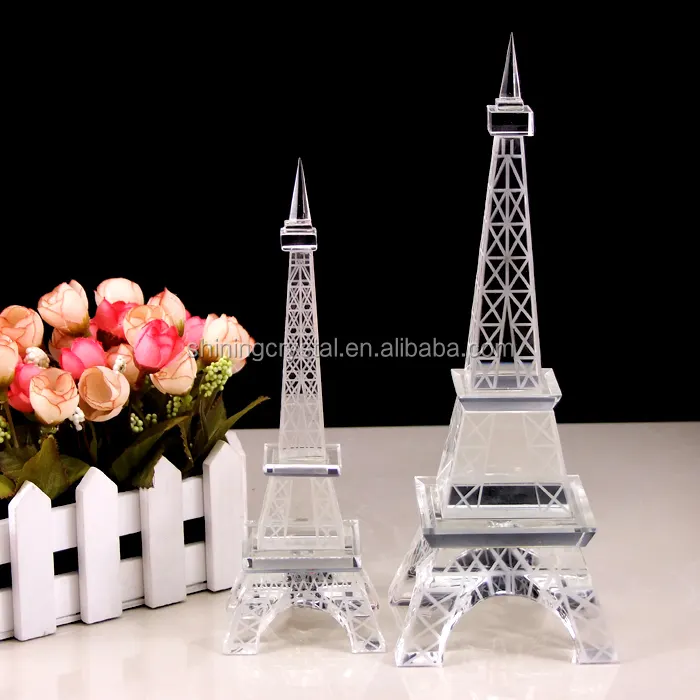 Oem/mm o modelo da torre de vidro de cristal eiffel para a decoração