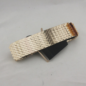 4.5cm de largeur écailles de poisson deux pièces boucle articulée bande élastique grande ceinture en métal - Product Image 5