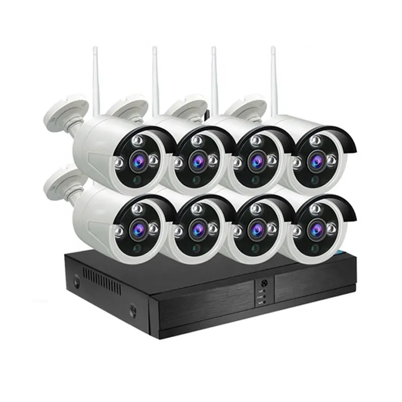 Full HD 3MP CCTV sistemi XMEYE APP kablosuz 4CH 8CH uzaktan kumanda su geçirmez Wifi IP Nvr kiti güvenlik kamera sistemi
