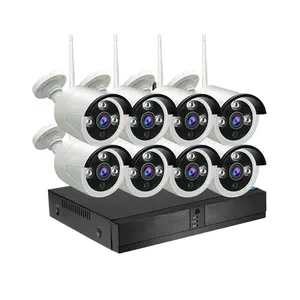 Grosir wireless nvr 8ch kamera keamanan-Full HD 1080P Kit Sistem CCTV, Kamera Ip Nvr Nirkabel 4CH 8CH, Remote Kontrol Tahan Air Wifi IP Nvr Kit Sistem Kamera Keamanan