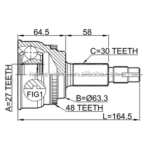 TO-065A48 <strong>OUTER</strong> <strong>CV</strong> <strong>JOINT</strong> 25X56X26 - Product Image 4