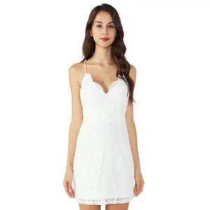 Weißes Kleid Frau Sexu zurück offenes Abendkleid