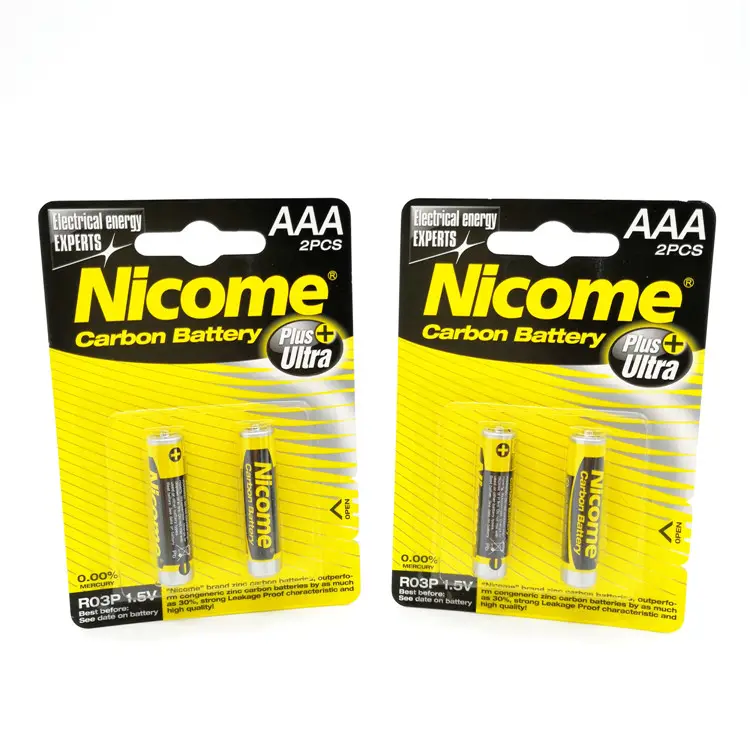 1.5 V Zinc Carbone UM-4 AAA Batterie pour Horloge Blister Carte 35 Minutes Y Nicome