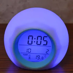 UCHOME Music Alarm Nature Sound Temperature Display Wake Up Light Alarm Digital Desk LED Clock