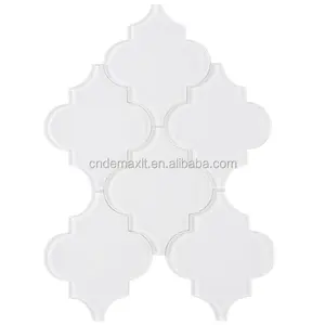 Premium Mosaics Super White Glass Marble Stone Lantern Mosaic Arabesque Tile