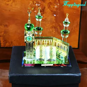 Crystal Green Islamitische Klok Koran Boek Model Voor Bruiloft Decoratie