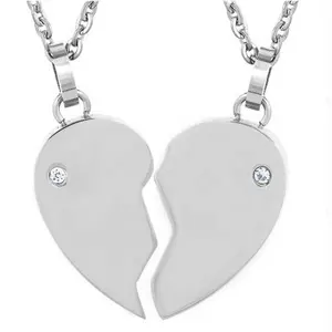 Yiwu Aceon Stainless Steel Blank Stamping Jewelry Birthstone Split Heart Pendant