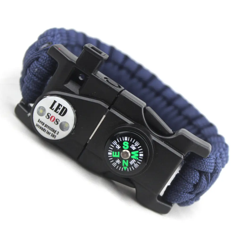 20 In 1 SOS Emergency LED Survival Paracord Mens Bracelet for Hiking and camping