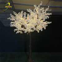 Forme de feuille d'arbre de LED d'érable éclairé artificiel de résine blanche de vente chaude avec la fonction de projection pour la fête des mères de décor à la maison