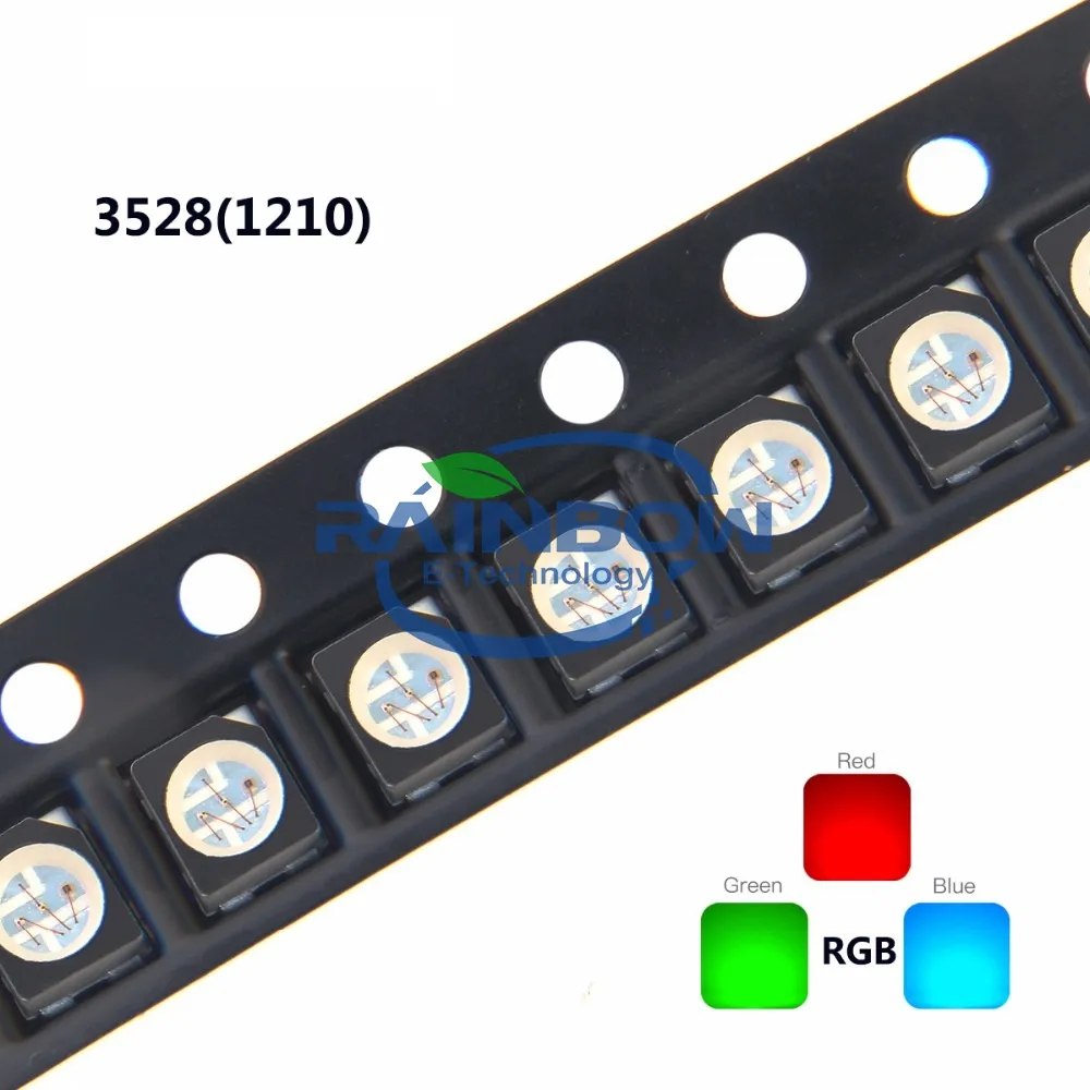 Sıcak teklif SMD 3528 RGB LED Ortak Anot 20mA SMT Kırmızı Yeşil Mavi 1210 stokta