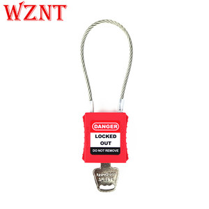 Candado de Seguridad con Cable de Acero y Grillete, Operado con Llave, Duradero, en Colores Rojo/Amarillo/Verde/Marrón, OEM, Modelo NT-APC175 - Product Image 4
