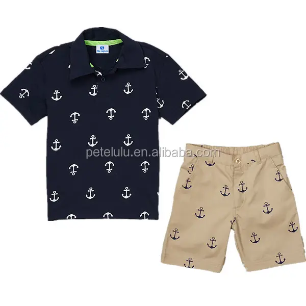 Polo Shirt Pants Baby Boy Children Clothes Set 360 Sets Summer Cute, Casual 100% Cotton 2-10 Years Black Boys clothing sets