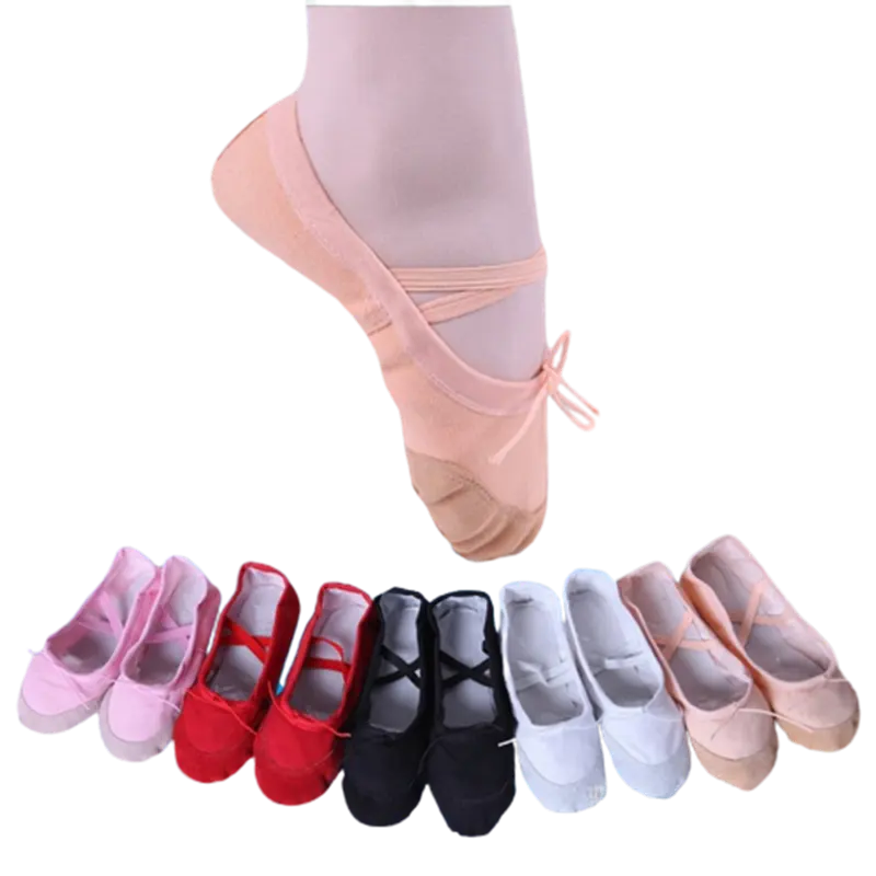 Oemtailor sapatos de balé de lona, calçados de dança para mulheres