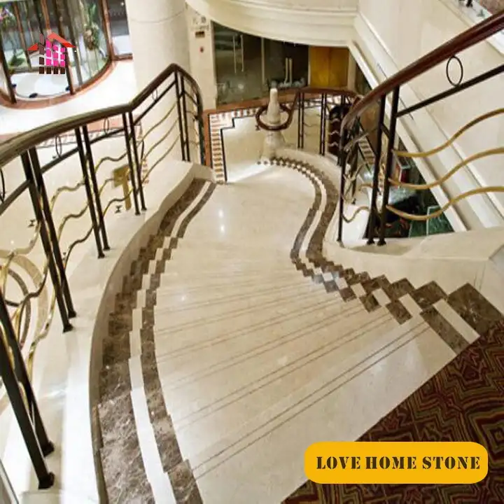 China manufacturer custom design natural stone marble stair steps