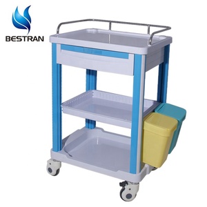 Chariot clinique en <span class=keywords><strong>plastique</strong></span> ABS pour hôpital, chariot médical pour soins infirmiers, chariot médical avec 2 tiroirs, prix abordable, BT-CY003 - Product Image 6