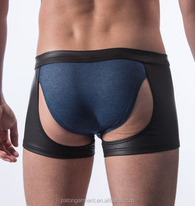 Venta caliente Sexy Boys Piernas de cuero Ropa interior Crazy Boxer Briefs Shorts - Product Image 1