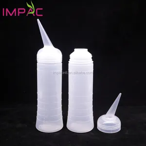 200ml LDPE squeeze plastic empty hair dye bottle applicator with long nozzle