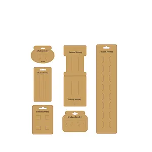 Wholesale bluk blank brown 300gsm kraft paper display card Hair clip holder cards