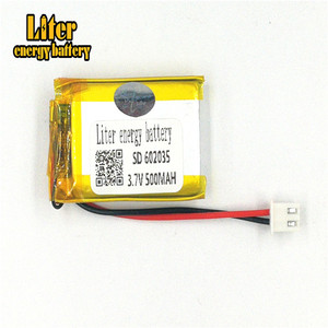 Plug 2.5-2 P 3.7 V 602035 500 mah lipo battery Rechargeable solar li ion polymer lithium battery with PCM - Product Image 2