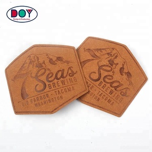 Thiết kế mới tùy chỉnh dập nổi tên thương hiệu logo mềm da lộn da may vá nhãn với sắt trên - Product Image 6