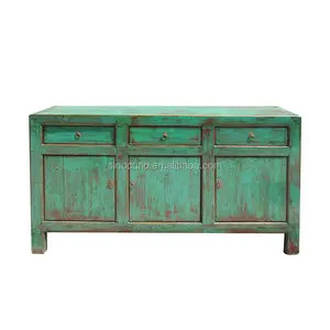 Oriental antique chinese vintage high glossy lacquered wooden distressed handmade furniture