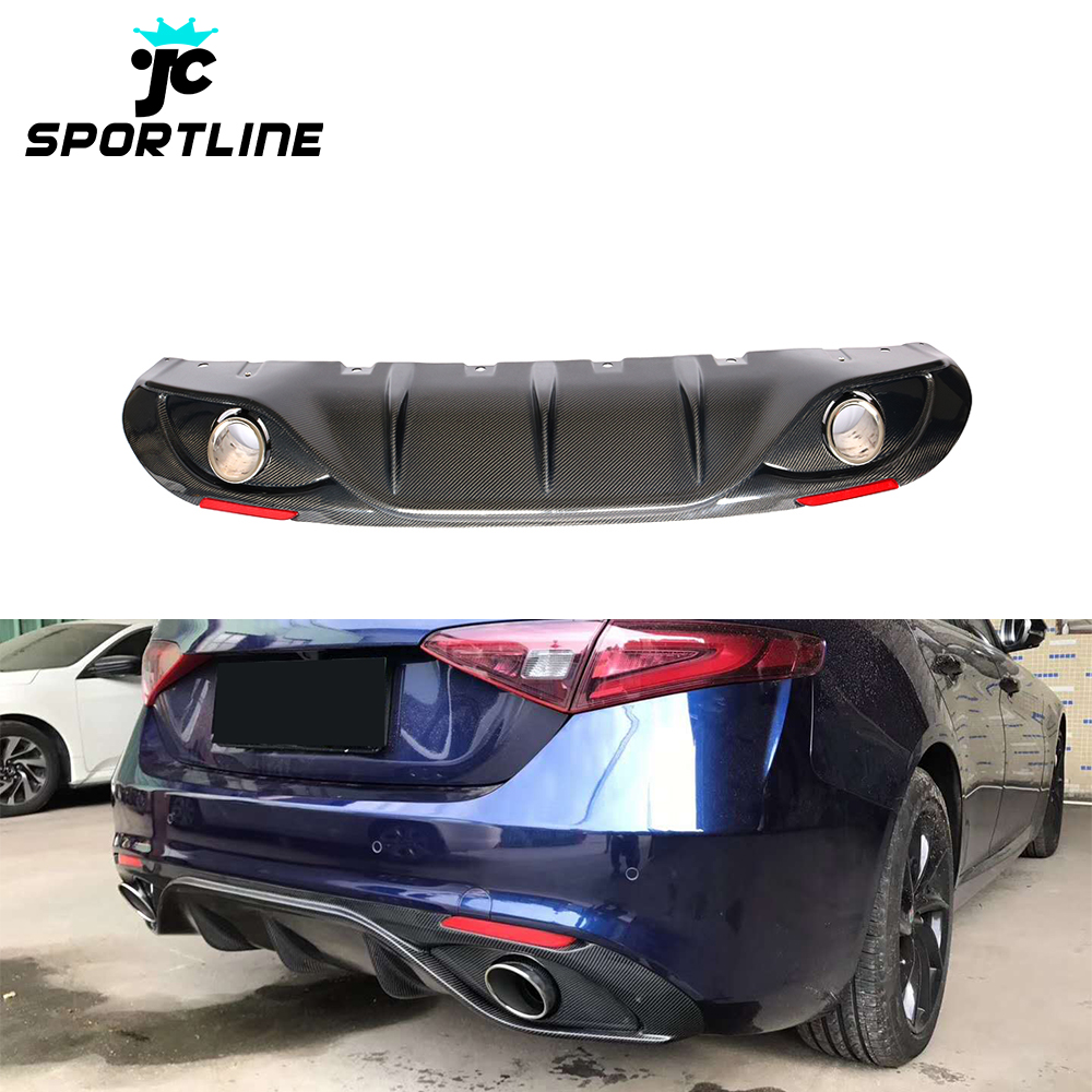 JC Sportline Giulia Carbon Fiber Rear Auto Diffuser voor Alfa Romeo Giulia 2017-2019