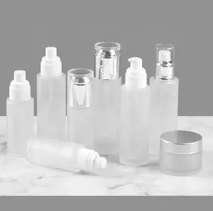 100ml pompa airless bottiglie di cosmetici di vetro cura della pelle bottiglia con pompa