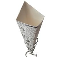 Cono de Papel Recubierto para Papas Fritas con Soporte para Salsa, para Servir Papas Fritas, Pizza, Sushi, Uso Industrial