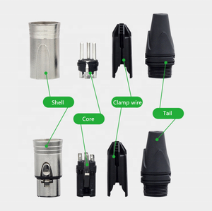Nouveau design 2026, connecteur XLR <span class=keywords><strong>multipaire</strong></span> 5P à angle droit, 3 et 5 broches, haute stabilité mécanique, contact en cuivre fileté, support OEM, noir et argent - Product Image 4