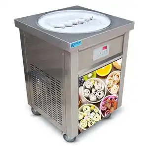 Kolice spedizione gratuita in tutto il mondo thai fried single pan ice cream machine/macchina per rotoli di gelato istantaneo