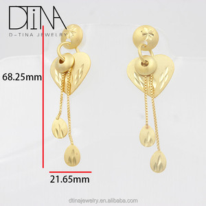 DTINA أزياء 18k مطلية بالذهب الفاخرة المصرية القلب على شكل مجوهرات الشرابة إسقاط أقراط - Product Image 5