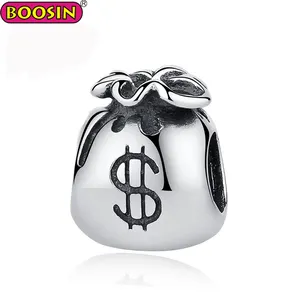 European Vintage US Dollar Money Bag Charm Bead For Bracelet Making