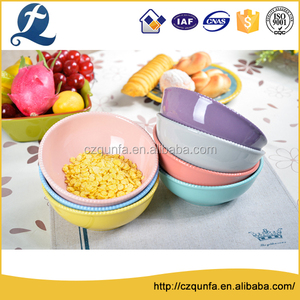 Chine vaisselle ronde solide couleur perlée bord en céramique bol <span class=keywords><strong>de</strong></span> nouilles - Product Image 1