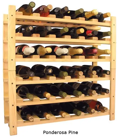 Minghou classico progettato 64 bottiglia di vino in legno di pino massiccio visualizzare scaffale cremagliera per il vino rosso