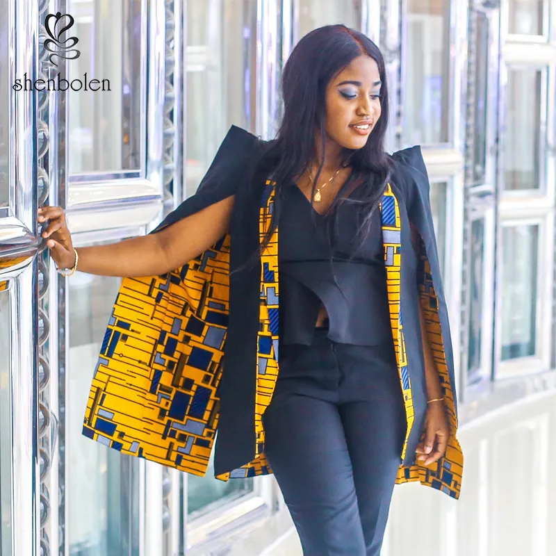 Veste réversible en coton pour femmes, imprimé africain, avec poches, élégante, nouvelle mode, 2020
