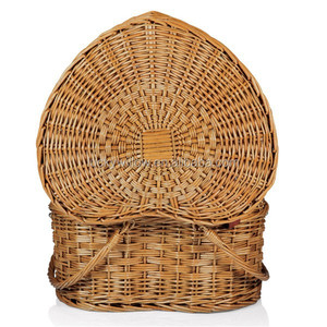 Alta qualidade coração forma vime piquenique cesta para 4 pessoa com talheres - Product Image 6