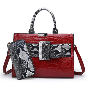 New Fashion Pu Leather <strong>Bag</strong> Ladies Handbag <strong>Snake</strong> Pattern Leather Tote <strong>Bag</strong> - Product Image 5