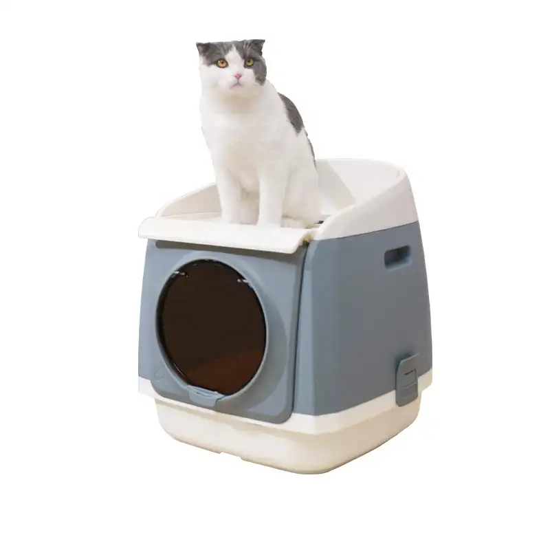PAKEWAY-caja de arena para gatos con cabina gratis, con capucha, ecológica, inodoro para gatos de gran espacio