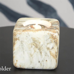 Geometric Cutting Marble Glazed Modern Home Decor <strong>Candle</strong> Jaes Noridc White Ceramic <strong>Tealight</strong> <strong>Candle</strong> <strong>Holder</strong> - Product Image 2