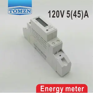 5(45)A 45A 120V 60HZ Single phase Din rail KWH Watt hour din-rail energy meter LCD