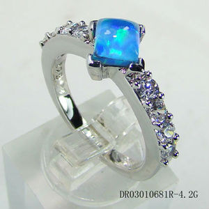 Azul de moda fuego opal joyería anillos 925 rodio plateado joyería dr03010681r-4.2g aceptar pagar por paypal - Product Image 1