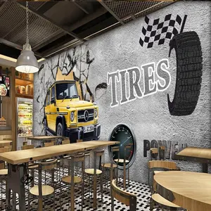 Wallpaper Per Roll Concrete Wall Car Mural Restaurant Bar Stock Wallpaper Wallpaper Home Decoration Wood Texture