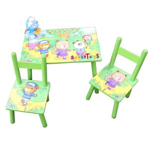 Nouvelle conception de <span class=keywords><strong>table</strong></span> et chaise d'activités en <span class=keywords><strong>bois</strong></span> pour enfants, style dessin animé, pour l'apprentissage des tout-petits - Product Image 1