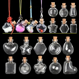 Shaped Medium Bottles Pendants Diy Clear Wishing Bottles With Cork Cute Jars festival Gifts Glass Bottles with cork lid