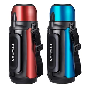 Convenienza maniglia isolato sport bollitore da viaggio di grandi dimensioni a doppia parete in acciaio inox thermos boccetta di vuoto