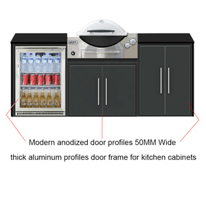 Profili per Porte <span class=keywords><strong>Moderni</strong></span> Anodizzati 50MM di Larghezza Profili in Alluminio Estruso per Ante di Mobili da <span class=keywords><strong>Cucina</strong></span> - Product Image 4